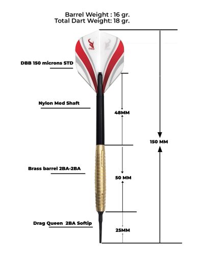 Dardos punta de plástico latón DBB Dragon A  1