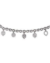 Pulsera  plata con 5 elementos plata.