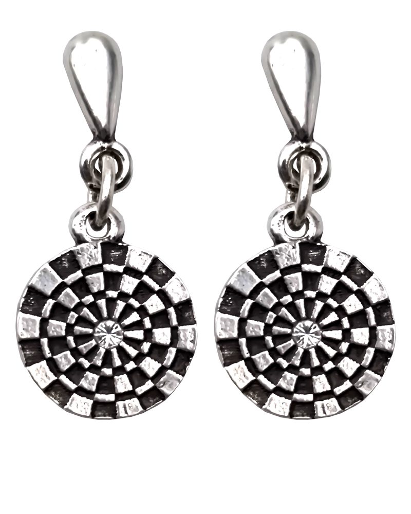 Earrings Old Silver  Dartboard