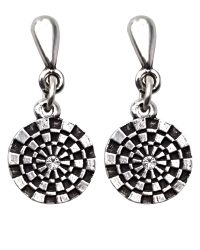Earrings Old Silver  Dartboard