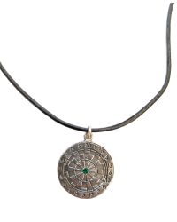 Collar cuero diana baño plata