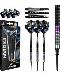 Mission Iridian Darts - Soft Tip - 90% - Black & Coral PVD - 20g