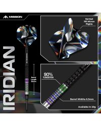Mission Iridian Darts - punta de plástico - 90% - Negro & Coral - 20g