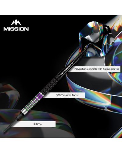 Mission Iridian Darts - punta de plástico - 90% - Negro & Coral - 20g