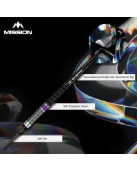 Mission Iridian Darts - Soft Tip - 90% - Black & Coral PVD - 20g