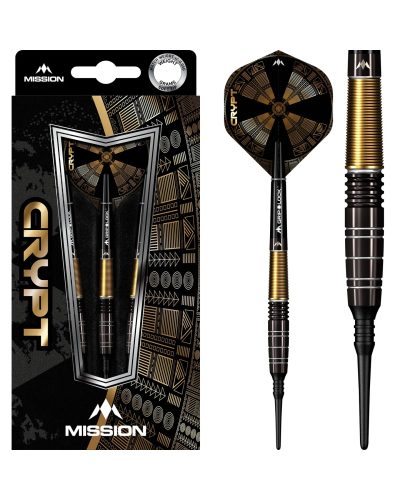 Mission Crypt Darts - Punta de plástico - M1 - Negro & dorado - 20g
