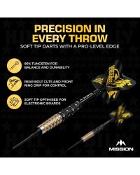 Mission James Hurrell - 95% Tungsten - V2 - Negro PVD & Amarillo 20gr