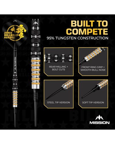 Mission James Hurrell - 95% Tungsten - V2 - Negro PVD & Amarillo 20gr