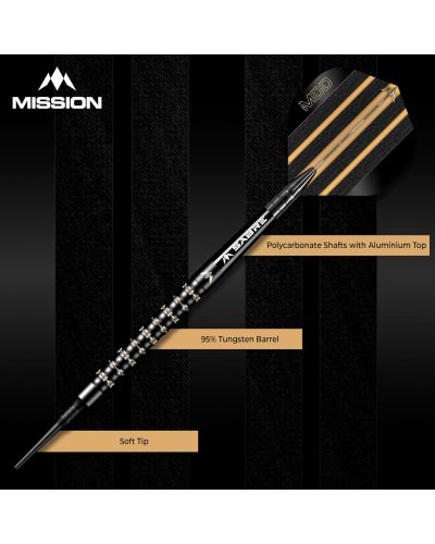 Mike De Decker Darts - 95% Tungsten - Black & Gold PVD - 20g