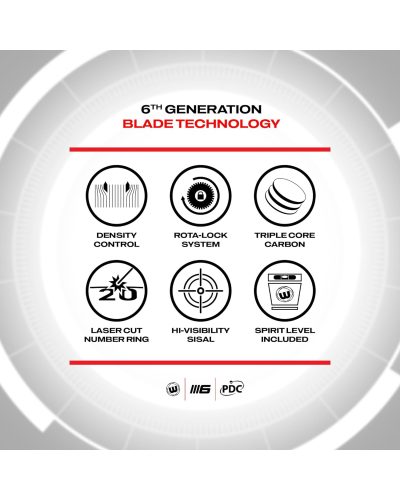 Diana punta de acero WINMAU Darts Blade 6 Triple Core