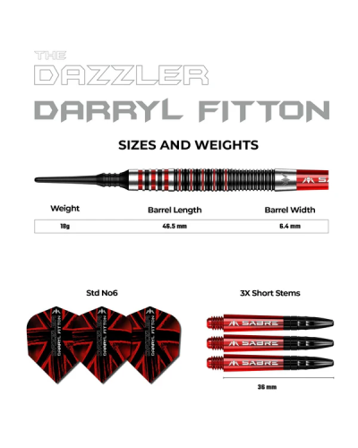 Dardos Mission Darts Darryl Fitton 95%  tungsteno